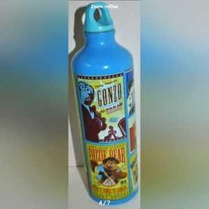 The Muppets Disney Kermit Animal Gonzo Fozzie Bear metal flask bottle USED